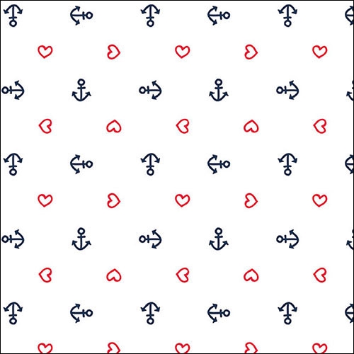 Lunch Servet per stuk - Anchor Heart White