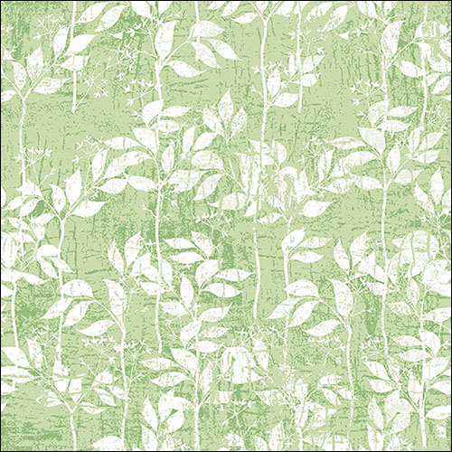 Lunch Servet per stuk - Leaves Pattern Light Green