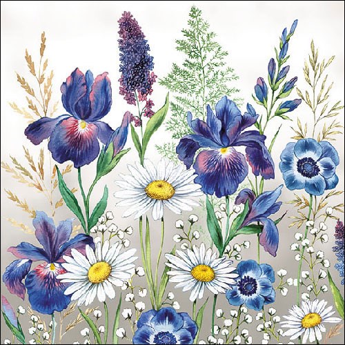 Lunch servet per stuk - Mixed Meadow Flowers