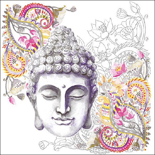 Lunch Servet per stuk - Buddha Head Stone