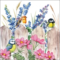 Lunch Servet per stuk Birds on Fence - Ambiente - 33x33 cm