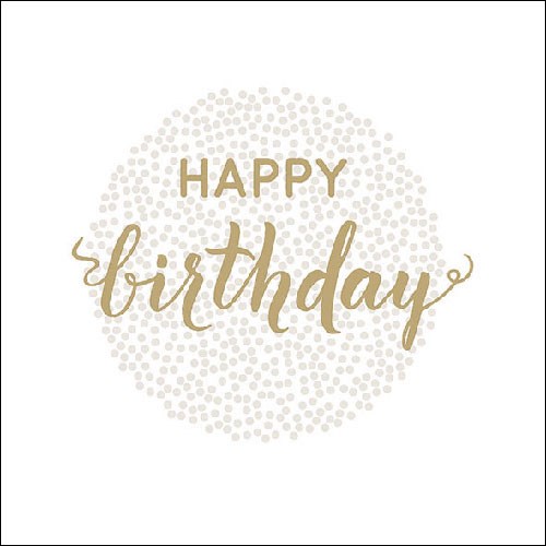 Lunch Servet per stuk - Birthday Dots Gold Lunch Servet per stuk - Birthday Dots Gold