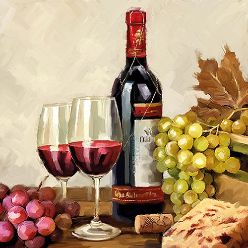 Lunch Servet per stuk - Wine & Grapes Lunch Servet per stuk - Wine & Grapes