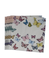 Lunch Servet per stuk - Butterfly White
