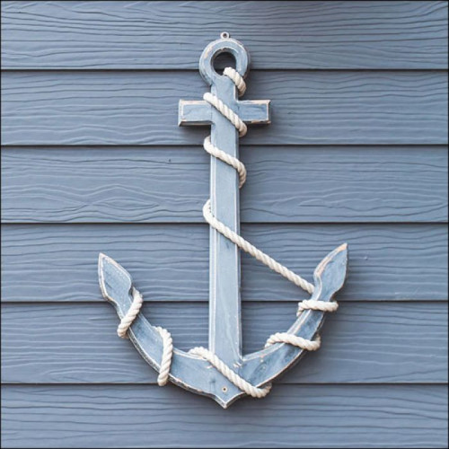 Lunch Servet per stuk - Wooden Anchor Blue