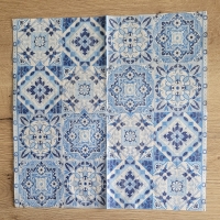 Lunch Servet per stuk Tiles Blue - Ambiente - 33x33 cm