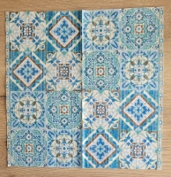 Lunch servet per stuk - Tiles Green