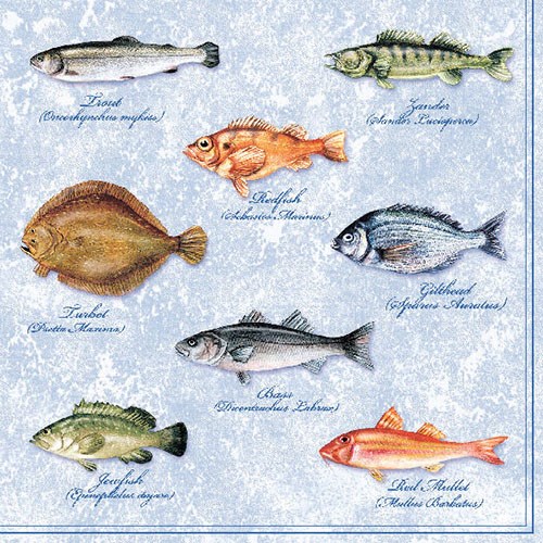 Lunch Servet per stuk - Fishes