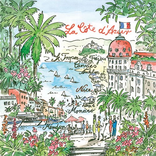 Lunch Servet per stuk - C&ocirc;te d&rsquo;Azur