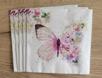 Lunch Servet per stuk - Butterfly Flowers