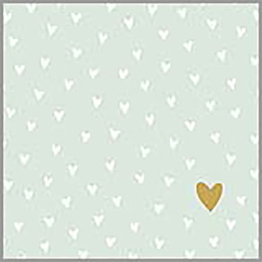 Lunch servet per stuk - Little Hearts Pastel Green