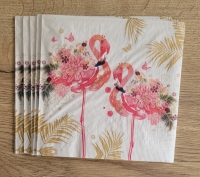 Lunch servet per stuk - Floral Flamingos