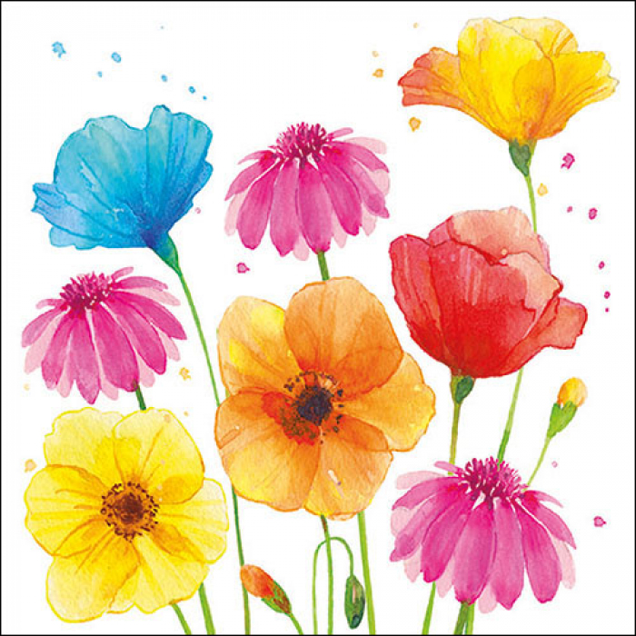 Lunch servetten - Colourful summer flowers