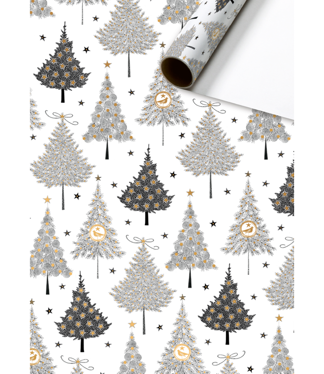 Cadeaupapier 30x300 cm - Natala - Kerstbomen Cadeaupapier 30x300 cm - Natala - Kerstbomen