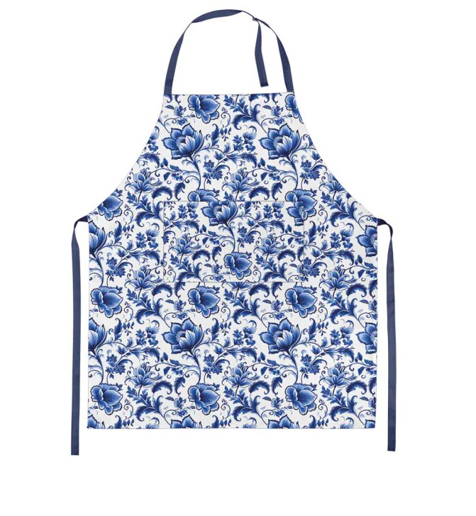 Keukenschort Delft Blue florals Keukenschort Delft Blue florals