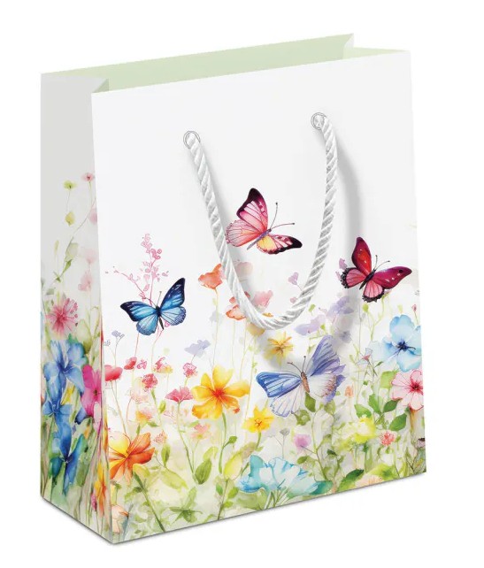 Cadeautas 22,5x17x9 cm - Butterflies in field white Cadeautas 22,5x17x9 cm - Butterflies in field white