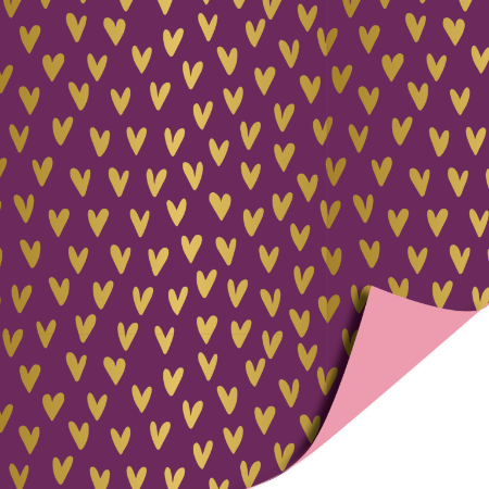 Cadeaupapier 70x200cm - Lots of love paars
