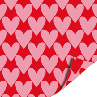 Cadeaupapier 70x200cm - Hartjes XL roze/rood