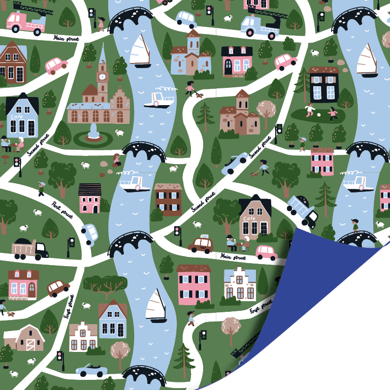 Cadeaupapier 70x200cm - My Little Village Cadeaupapier 70x200cm - My Little Village