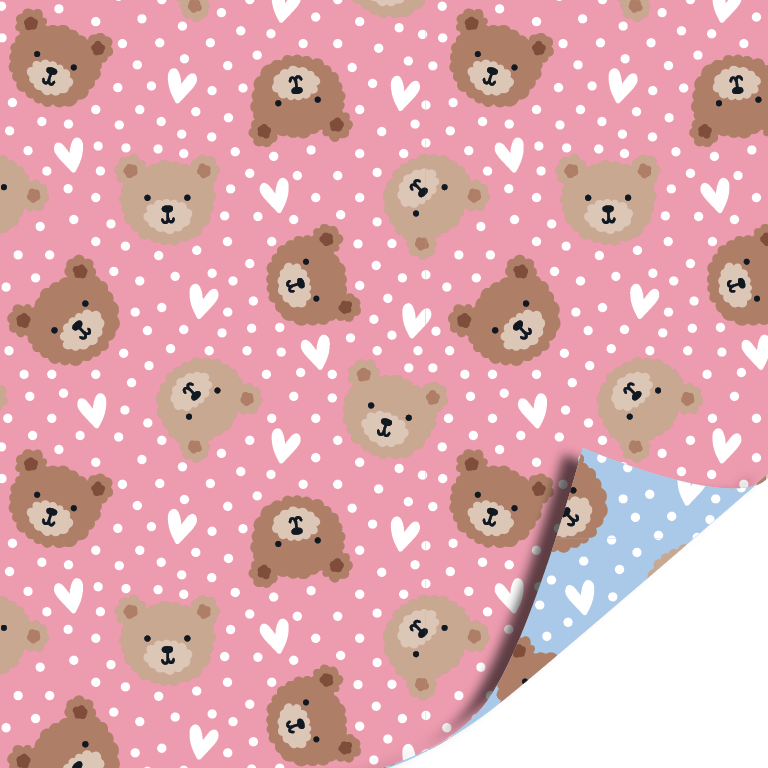 Cadeaupapier 70x200cm - Little Bear (pink/blue) Cadeaupapier 70x200cm - Little Bear (pink/blue)