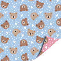 Cadeaupapier 70x200cm - Little Bear (pink/blue)