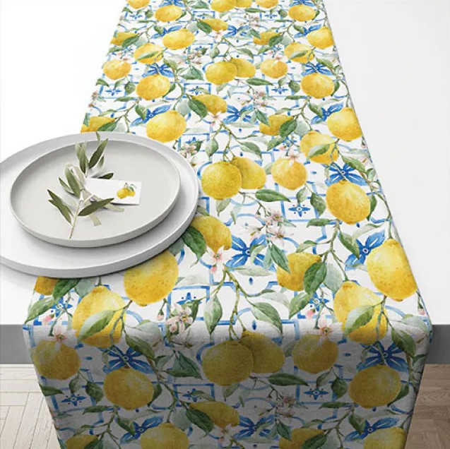 Tafelloper 40x150cm - Mediterranean lemons