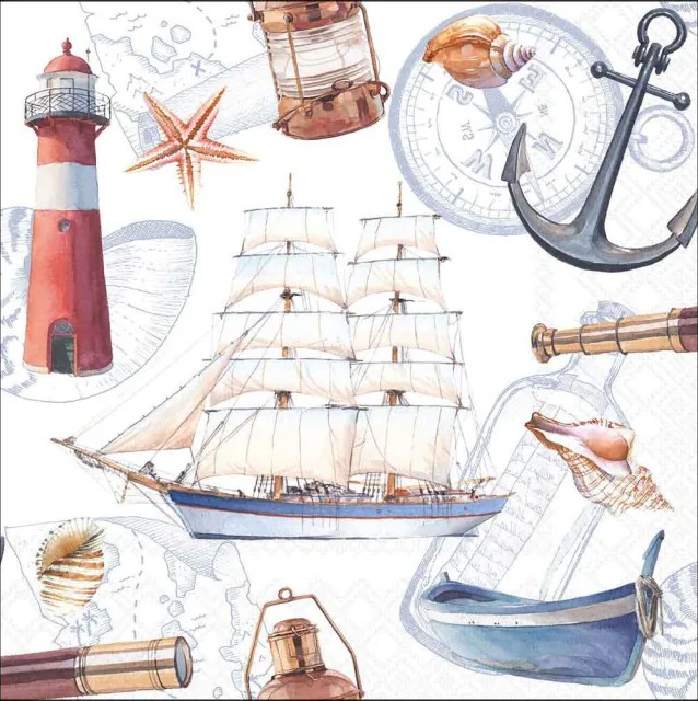 Lunch servet per stuk - Sailboat