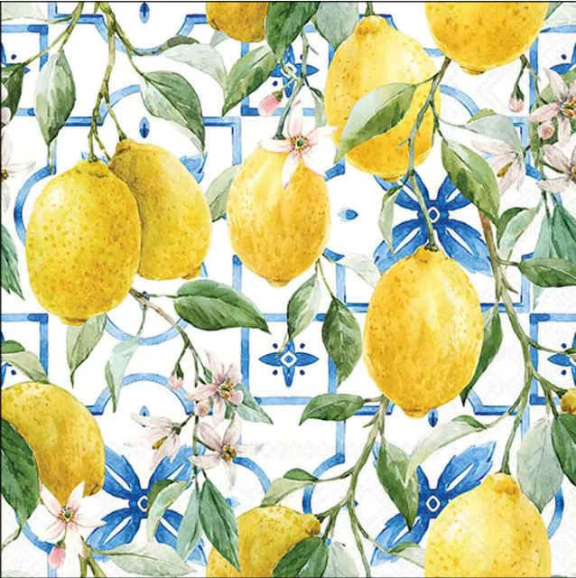 Lunch servet per stuk - Mediterranean lemons