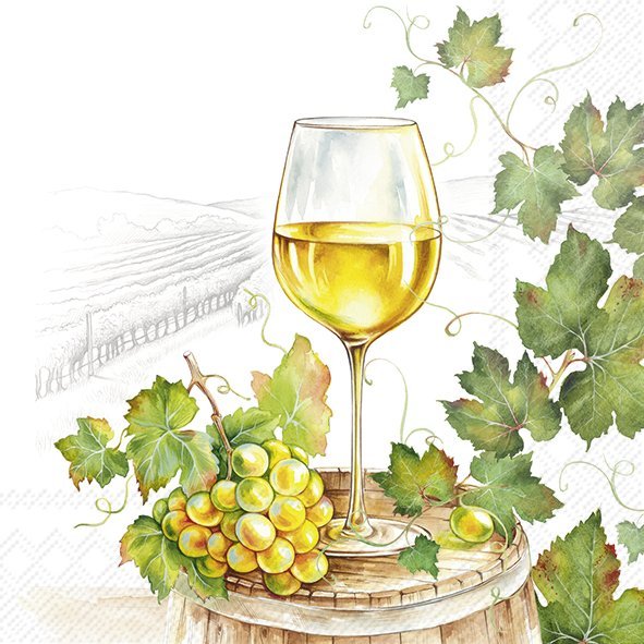 Lunch servet per stuk - Vin Blanc