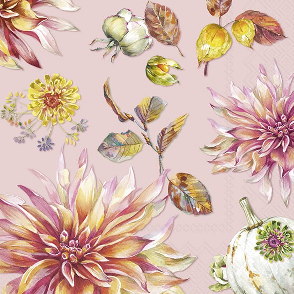 Lunch servet per stuk - Dahlia Dream Pink