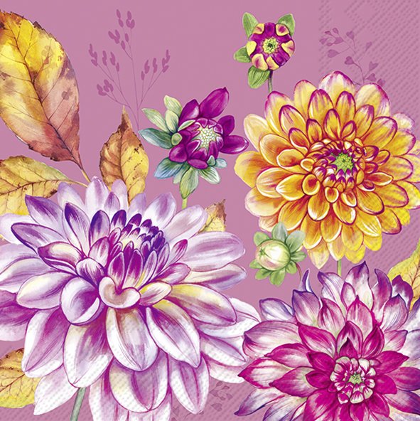 Lunch servet per stuk - Dahlina pink