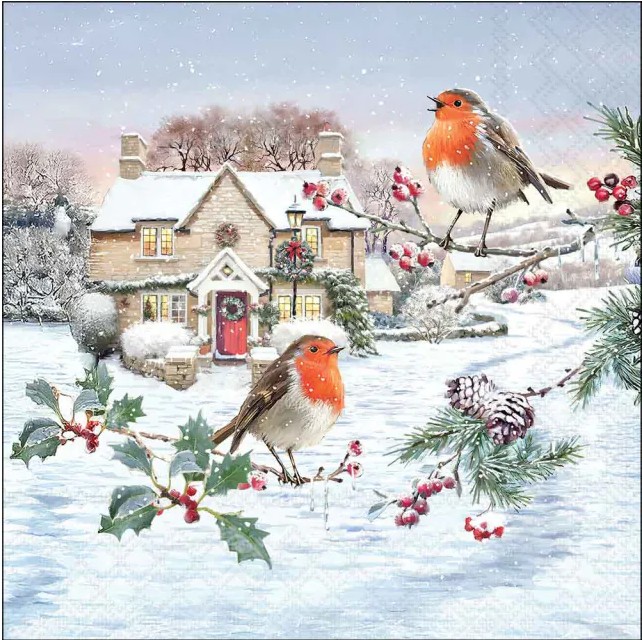 Lunch Servetten Birdy village - Ambiente - 33x33 cm PRE ORDER Lunch Servetten Birdy village - Ambiente - 33x33 cm PRE ORDER