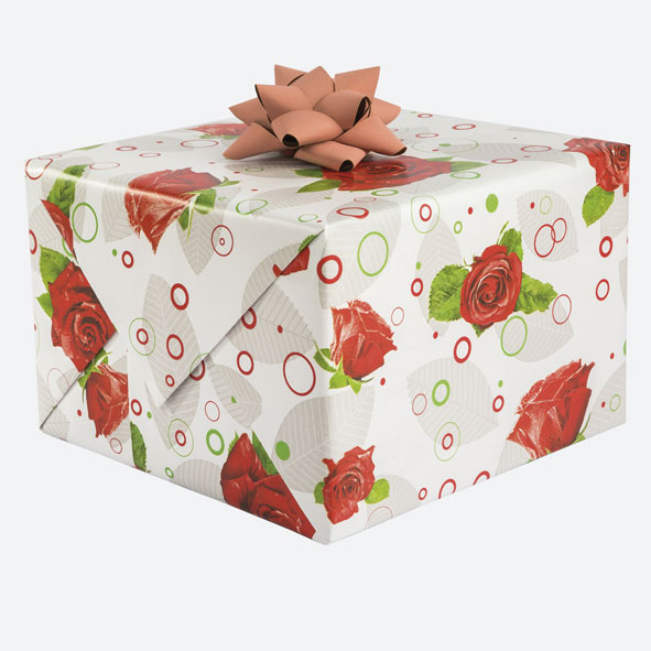 Cadeaupapier Rode Rozen en Bubbels - Pol Mak -70x200 cm Cadeaupapier Rode Rozen en Bubbels - Pol Mak -70x200 cm