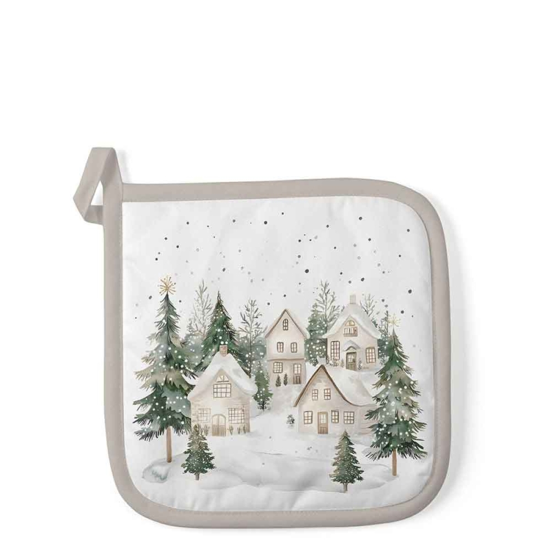 Pannenlap Snowy houses - Ambiente - 20x20 cm