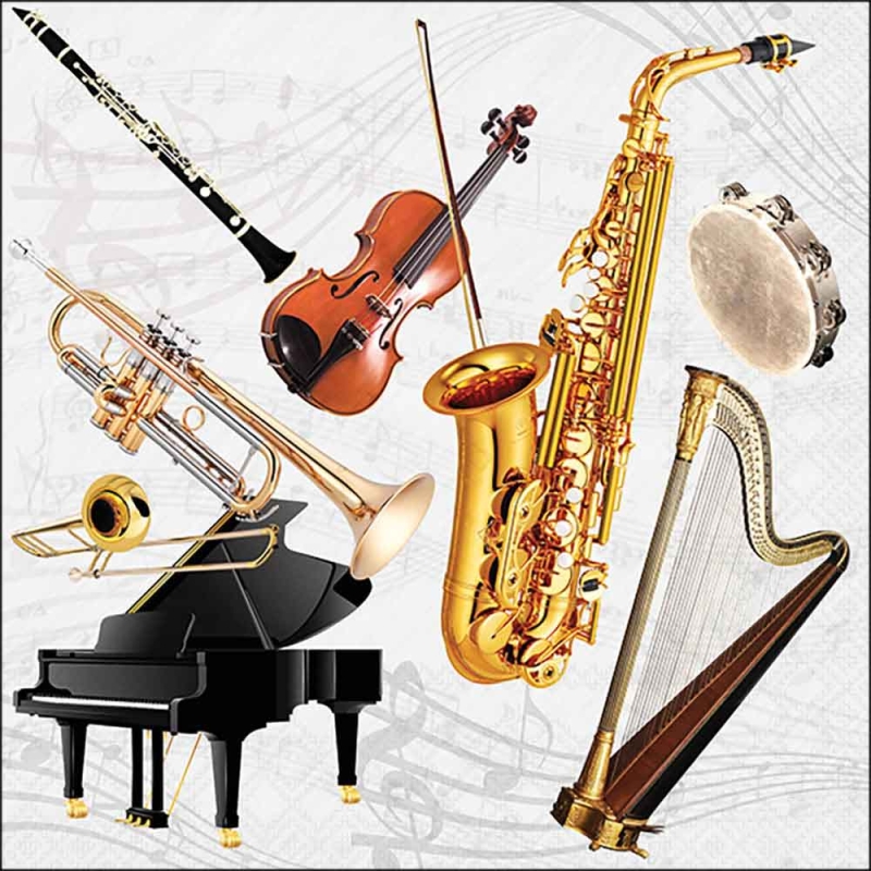 Lunch Servetten Music instruments - Ambiente - 33x33 cm