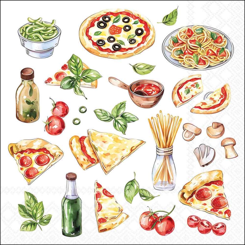 Lunch Servetten Pizza and pasta - Ambiente - 33x33 cm