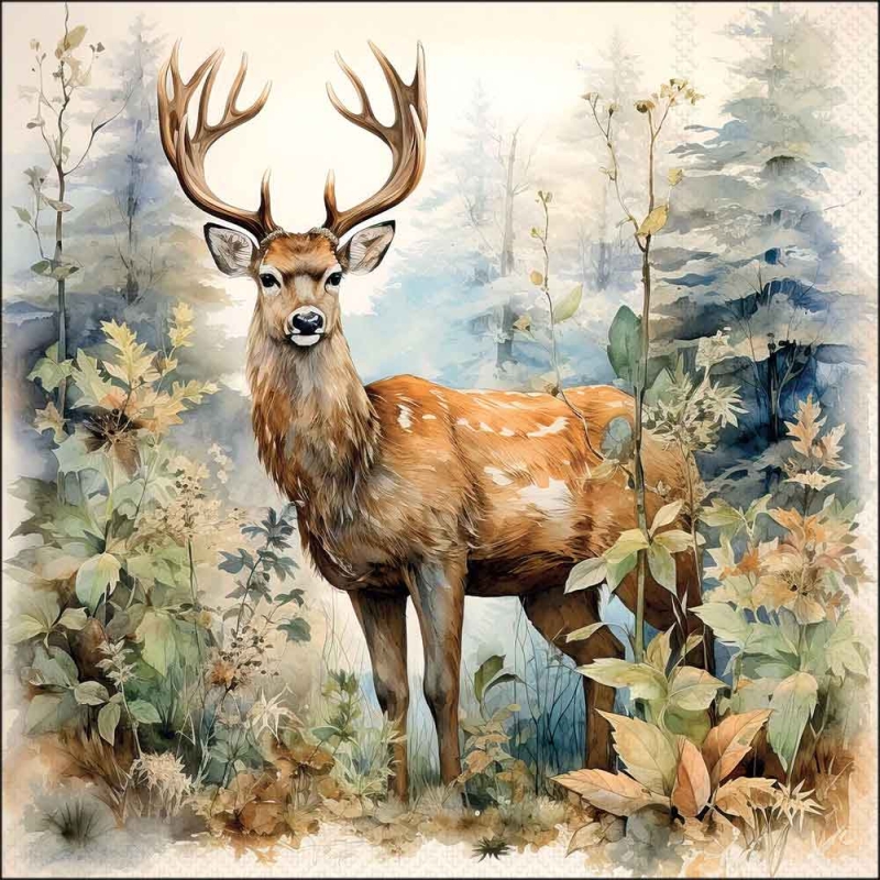Lunch Servetten Deer in the woods - Ambiente - 33x33 cm