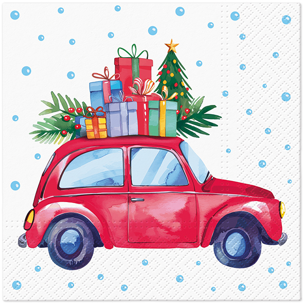 Lunch servetten Holly Truck - Tete a tete - 33x33 cm