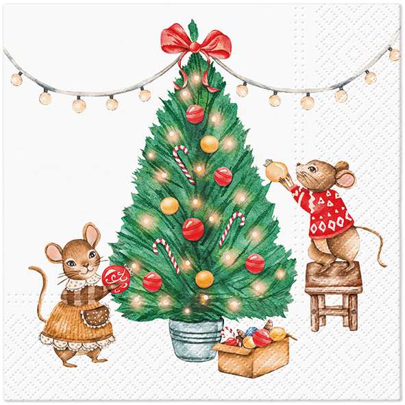 Lunch servetten Tiny Christmas - Tete a tete - 33x33 cm