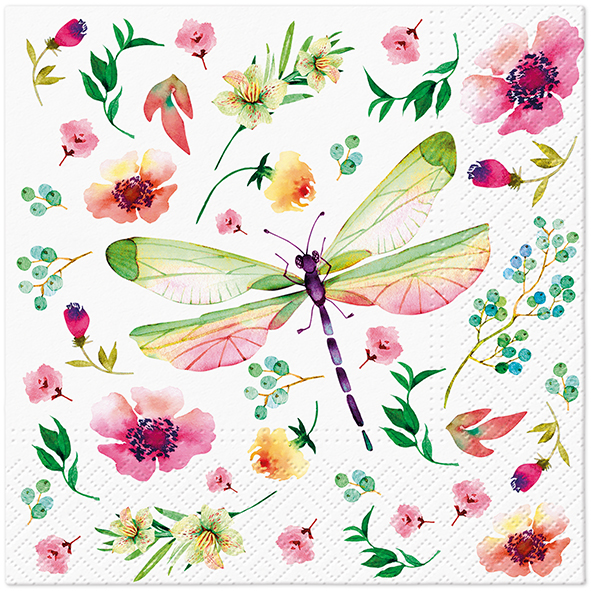 Lunch servetten Pastel Dragonfly - Tete a tete - 33x33 cm